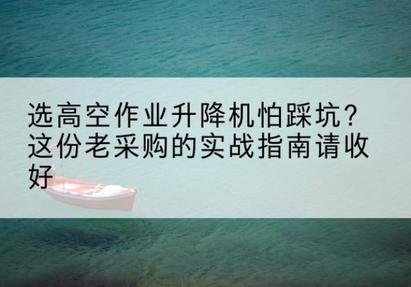 鼎湖高空作业升降机厂家推荐-选高空作业升降机怕踩坑？这份老采购的实战指南请收好